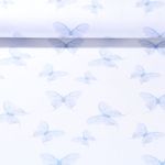 Bio Jersey - Aquarell Schmetterlinge Weiß Blau