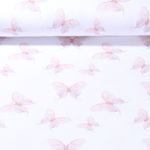 Bio Jersey - Aquarell Schmetterlinge Weiß Nude