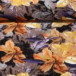Viskose-Krepp - Lurex Lilien Schwarz