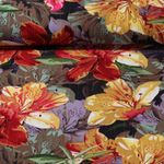 Viskose-Krepp - Lurex Lilien Navy