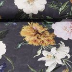 Toile de coton canevas - Fleurs opulentes Graphite-0