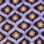 Belagd bomull - lilla blommor