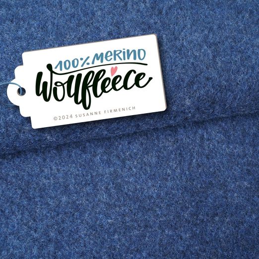 Merino Bio Wollfleece - Hamburger Liebe Jeansblau Melange 