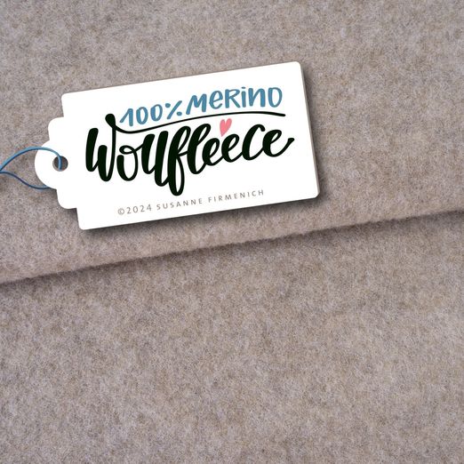 Merino Bio Wollfleece - Hamburger Liebe Beige Melange 