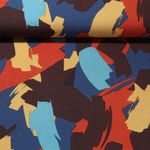 Viscose - Abstrait Stone Effet lavé Bleu