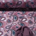 Softshell - Impression digitale Paisley Vieux rose