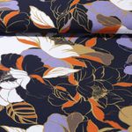 Viskose - Crepe Große Blüten Navy