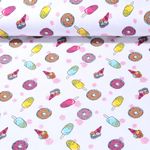 Jersey - Glaces et donuts Paillettes Blanc Rose vif