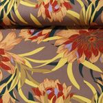 Jersey viscose - Grandes fleurs Taupe