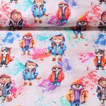 Jersey - Digitaldruck Coole Tiere Beige