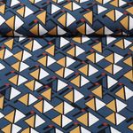 Viskose-Popeline - Dreiecke Stahlblau