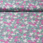 Baumwoll-Popeline - Weihnachtsblumen Grau