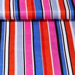 Satin - Streifen Pink Blau