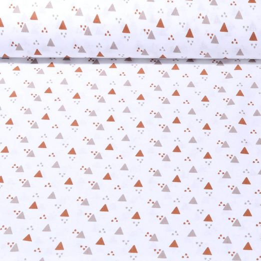 Tissu en coton - Triangles Blanc