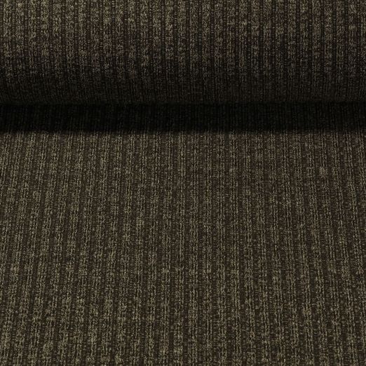 Strickjersey - Gerippt Olive Melange