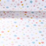 Polaire ultra douce - Double face Etoiles colorées Blanc
