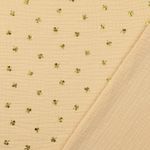 Katoenen mousseline - Klavertjesfolie print beige goud