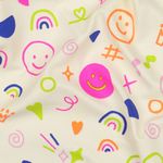 Jersey - Caritas sonrientes neón y corazones en blanco lana