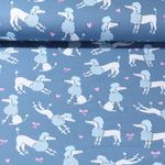 Jersey - Caniche Paillettes Bleu jeans