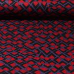Romanit-Jersey - Bogenmuster Rot