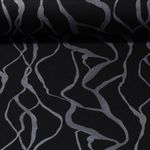 Romanit-Jersey - Wellenmuster Schwarz
