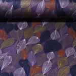 Romanit-Jersey - Blätter Linien Lila