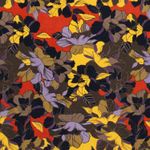 Viscose - Crepe bloemen baksteenrood