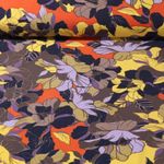 Viscose - Crêpe Fleurs Brique