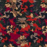 Viscose Crepe Bloemen Donkergroen