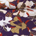 Viskose - Crepe Große Blüten Lila