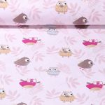 Baumwoll-Cretonne - Kleine Eulen Rosa