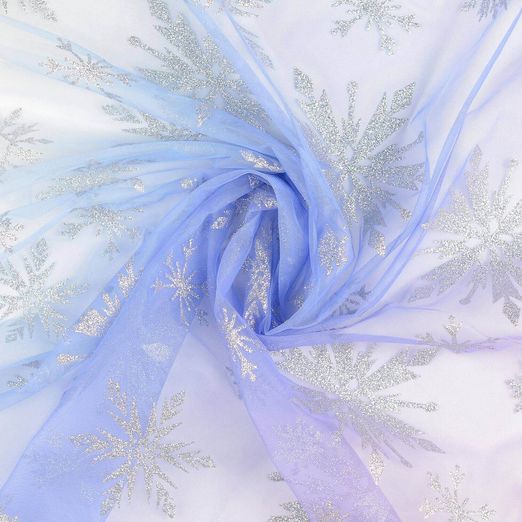 Tulle - Pailleté Cristaux de glace Bleu clair