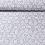 Baumwoll-Cretonne - Blumen Landhaus Grau