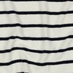 Stretch badstof - strepen ecru marine