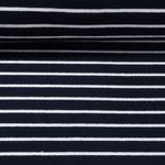 Stretch-Frottee - Streifen Navy Ecru