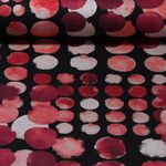 Jersey Romanite - Impression digitale Pois Aquarelle Rouge vin