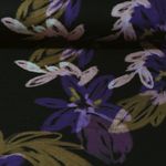 Jersey Romanite - Impression digitale Fleurs Violet