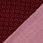 Viscose twill - Ornamenten wijnrood