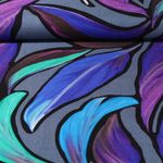 Viskose-Twill - Digitaldruck Blätter Blau