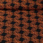 Twill viscose - Rétro Noir Orange
