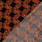 Viscose twill - Retro zwart oranje