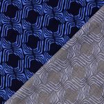Viscose-twill - Retro donkerblauw en koningsblauw