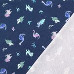 Jersey - Digitale print Kleine dino's Marineblauw