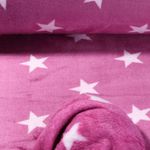 Kuschelfleece - Doubleface Sterne Pink Rosa