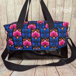 Organic Canvas - Hamburger Liebe Digitaalinen tulostus Midnight Wild Flower Musta Vaaleanpunainen