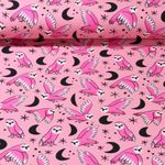 Organic Jersey - Hamburger Liebe Digitale Print Midnight Flock Roze