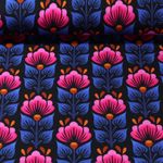 Bio Sweat - Digitale print Midnight Wild Flower Zwart Roze