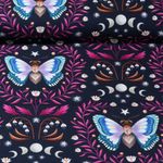 Bio Canvas - Hamburger Liebe Digitaldruck Midnight Luna Moth Navy Pink