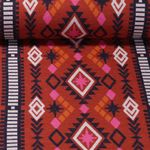 Organische jacquard jersey - Midnight Sky Rust