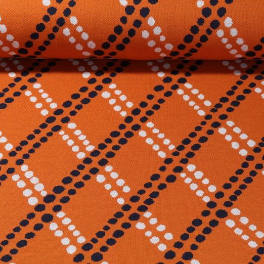 Jersey jacquard bio - Hamburger Liebe Midnight Lane Orange